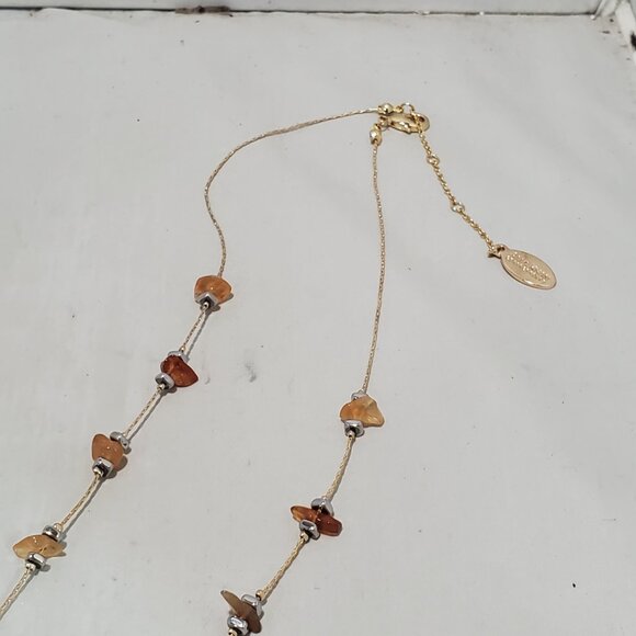 Ali Khan Pendant necklace with a long chain. faceted glass bead - Picture 10 of 10